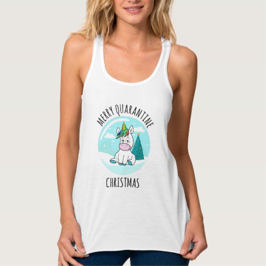Merry Quarantine Christmas Unicorn Tank Top (Vorderseite)