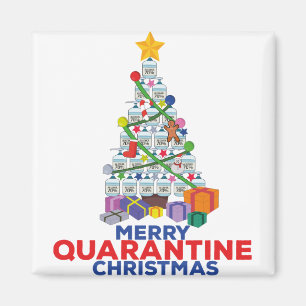 Merry Quarantine Weihnachts-Cartoon-Konzepte Magnet