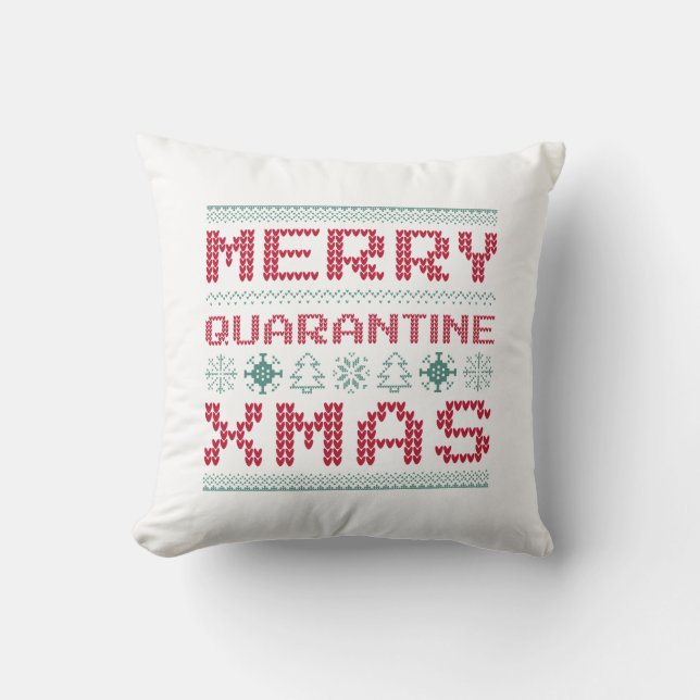 Merry Quarantine Xmas Kissen (Vorderseite)