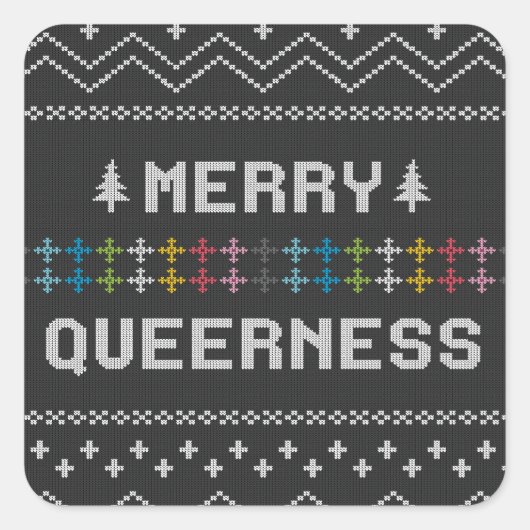 Merry Queerness Quadratischer Aufkleber (Vorderseite)