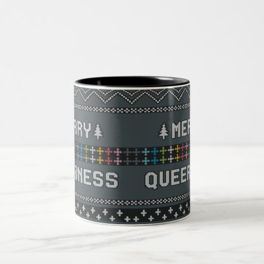 Merry Queerness Zweifarbige Tasse (Mittel)