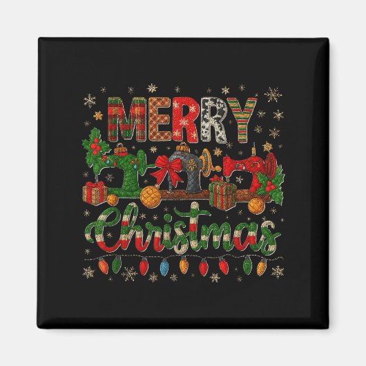 Merry Quiltmas Quilter Sewing Retreat Pajama Chris Magnet (Vorne)