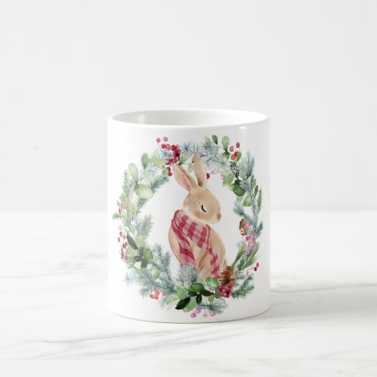 Merry Rabbit Christmas elegant Kaffeetasse (Mittel)