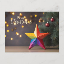 Merry Rainbow Colorful Christmas Star
