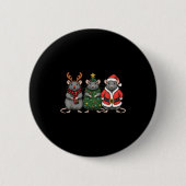 Merry Ratmas Christmas Santa Rat Mouse Lover Anima Button (Vorderseite)