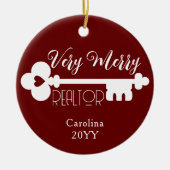 Merry Realtor New Zuhause Key Individuelle Name We Keramik Ornament (Vorne)