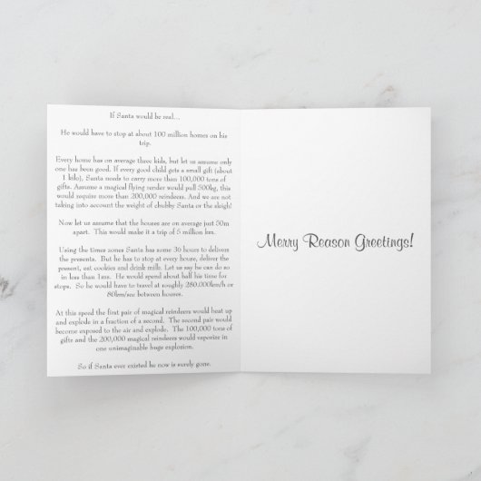 Merry Reason Greetings! Feiertagskarte (Innenseite)