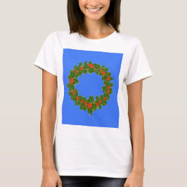 Merry Red Berry & Holly Wreath für Weihnachten T-S T-Shirt