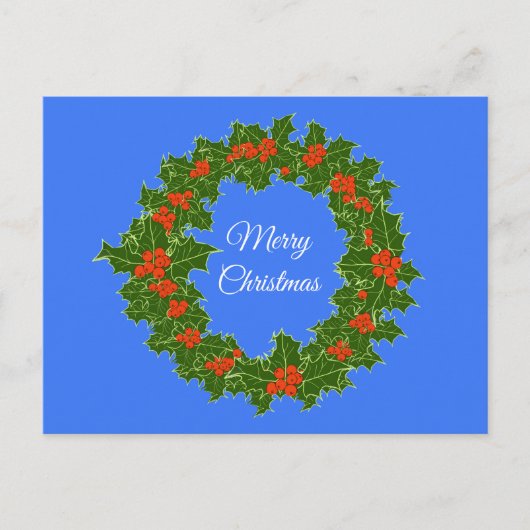 Merry Red Berry & Holly Wreath zu Weihnachten (Vorderseite)
