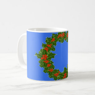 Merry Red Berry & Holly Wreath zu Weihnachten Kaffeetasse