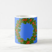 Merry Red Berry & Holly Wreath zu Weihnachten Kaffeetasse (Mittel)