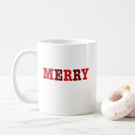 Merry Red Christmas Coffee Tasse (Mit Donut)