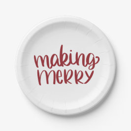 Merry Red Christmas Paper Plate machen Pappteller