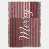Merry -Red, Gray, Black, White Stripes Decke (Vorderseite Vertikal)