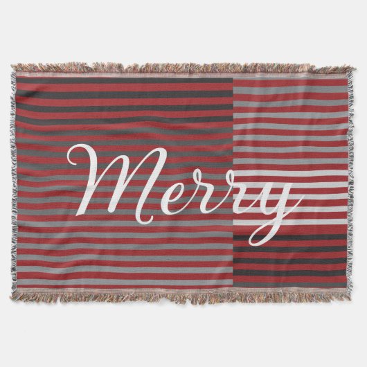 Merry -Red, Gray, Black, White Stripes Decke (Vorderseite)