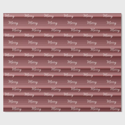 Merry -Red, Gray, Black, White Stripes Geschenkpapier (Flach)