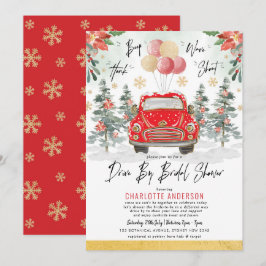 Merry Red Green Gold Winter Drive by Brautparty Einladung