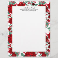 Merry Red Poinsettia Blume Ivy Blätter Wasserfarbe