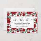 Merry Red Poinsettia Blume Ivy Blätter Wasserfarbe Save The Date (Vorderseite)