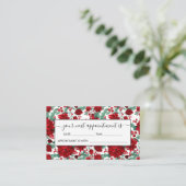 Merry Red Poinsettia Blume Ivy Blätter Wasserfarbe Terminkarte (Stehend Vorderseite)