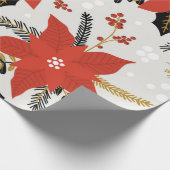 Merry Red Poinsettia Weihnachtsgeschenk Geschenkpapier (Ecke)