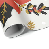 Merry Red Poinsettia Weihnachtsgeschenk Geschenkpapier (Rolleneckpunkt)