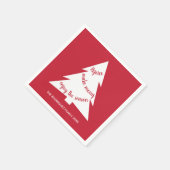 Merry Red White Christmas Tree Name Holiday Party Serviette (Ecke)