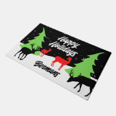 Merry Reindeer Fußmatte (Schrägansicht)