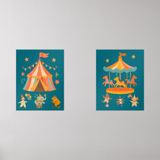 Merry Retro Circus Print Set (Vorderseite)