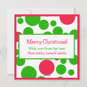 Merry Retro Modern Bubbles Square Feiertagskarte (Rückseite)