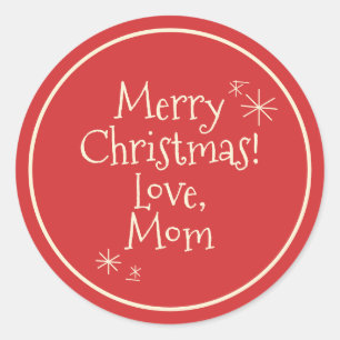 Merry Retro Vintag Minimal Weihnachten Mitte des J Runder Aufkleber