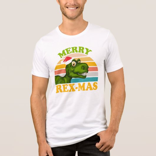 Merry Rex-mas Christmas Dinosaur Niedlich Dino Tri-Blend Shirt (Vorderseite)