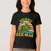Merry Rex-mas Christmas Dinosaur Niedlich Dino Tri-Blend Shirt (Vorderseite)