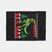 Merry Rex-mas T-rex Dinosaur Premium Fleecedecke (Vorderseite (Horizontal))