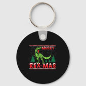 Merry Rex-mas T-rex Dinosaur Premium  Schlüsselanhänger (Vorderseite)