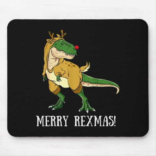 Merry Rexmas Reindeer T-rex Rudolph Dinosaur Chris Mousepad (Vorne)