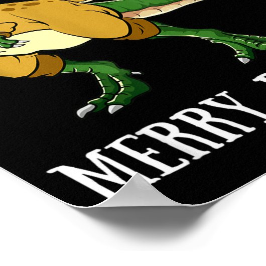 Merry Rexmas Reindeer T-rex Rudolph Dinosaur Chris Poster (Ecke)