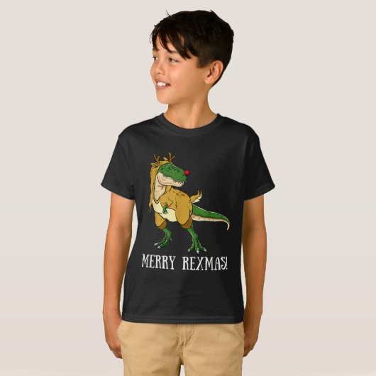 Merry Rexmas Reindeer T-rex Rudolph Dinosaur Chris T-Shirt (Vorne ganz)