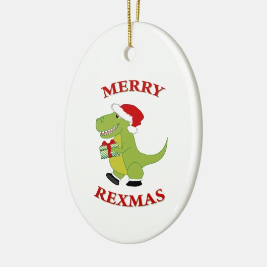 Merry Rexmas T-Rex Dinosaurier-Design Keramik Ornament (Links)
