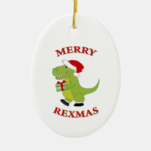 Merry Rexmas T-Rex Dinosaurier-Design Keramik Ornament