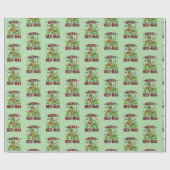 Merry Rexmas Weihnachtsmuster - Festive Dinosaurie Geschenkpapier (Flach)