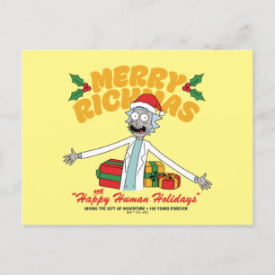 Merry Rickmas and Happy Human Holidays Feiertagspostkarte