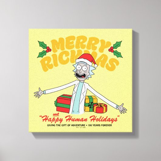 Merry Rickmas and Happy Human Holidays Leinwanddruck (Vorderseite)