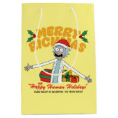 Merry Rickmas and Happy Human Holidays Mittlere Geschenktüte (Vorderseite)