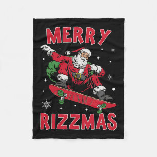 Merry Rizz Mas Kids Funny Santa Clause Skaten Boa Fleecedecke