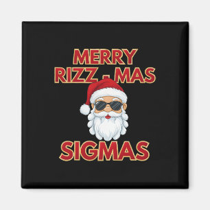 Merry Rizz Mas Sigmas Cooler Santa Claus gegenüber Magnet