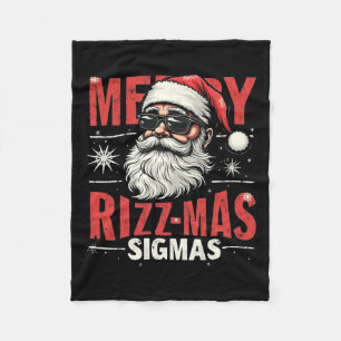 Merry Rizz Mas Sigmas - Cooler Santa Face Gen Alph Fleecedecke
