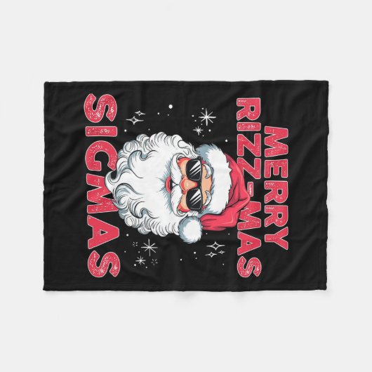Merry Rizz Mas Sigmas - Cooler Santa Face Gen Alph Fleecedecke (Vorderseite (Horizontal))