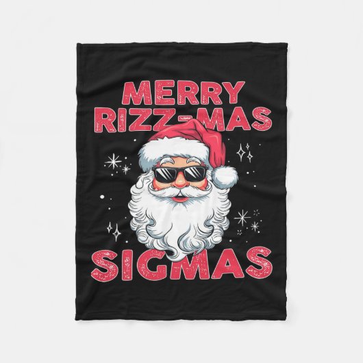 Merry Rizz Mas Sigmas - Cooler Santa Face Gen Alph Fleecedecke (Vorderseite)