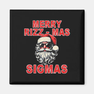 Merry Rizz Mas Sigmas - Cooler Santa Face Gen Alph Magnet